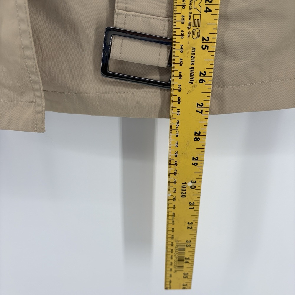 TALBOTS double breasted trench coat tan cotton jacket‎ belted lightweight Large - Picture 10 of 13